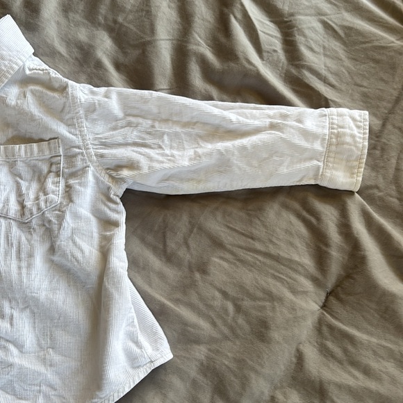Classic White Kids' Button-Up ribbed corduroy long sleeve shirt Greendog 18mo - Picture 2 of 6